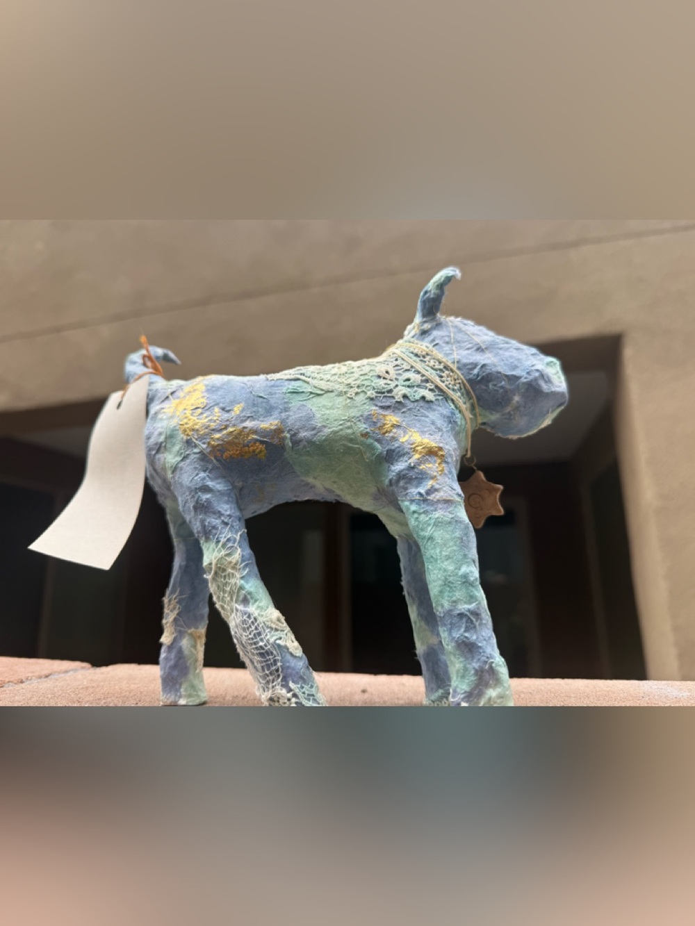 “Boonedog Chien” Handmade Paper Mache Dog Sculpture Signed E Berkeley Boone